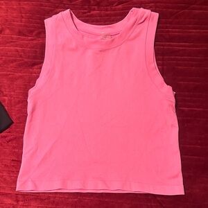 Dynamic Basic Sleeveless Crop Tank Top - Pink one size